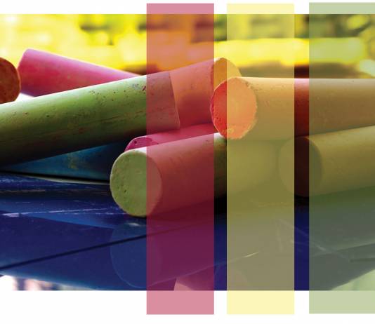 Colorful image of chalk and color bars.