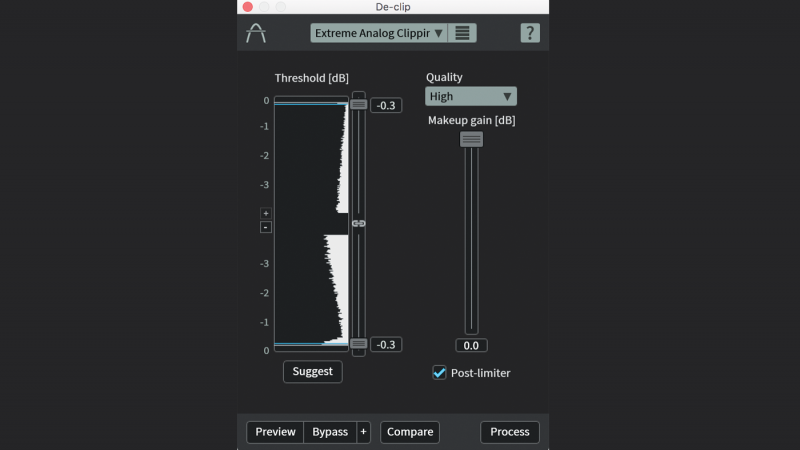 We now have tools like De-clip, part of the iZotope RX 6 repair suite, that can scan and redraw waveforms to remove and reduce the effects of clipping.