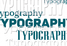 The word "typography" depicted in multiple fonts.