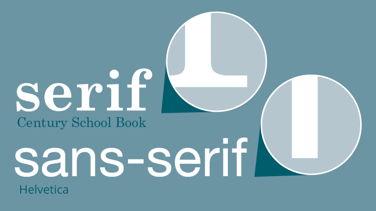 Illustration of the difference between serif and sans-serif